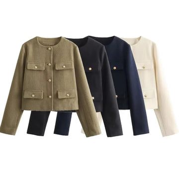 Cropped Jacket Woman Long Sleeve