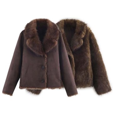 Winter Women's Street Fashion Faux Fur Jackets
